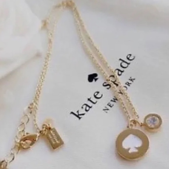 Kate Spade Gold OR Rose Gold and Diamond Pendant Necklace - Picture 1 of 5